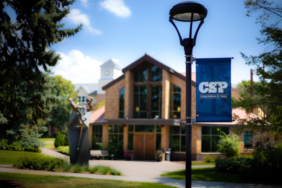 CSP banner in front of Graebner Memorial Chapel