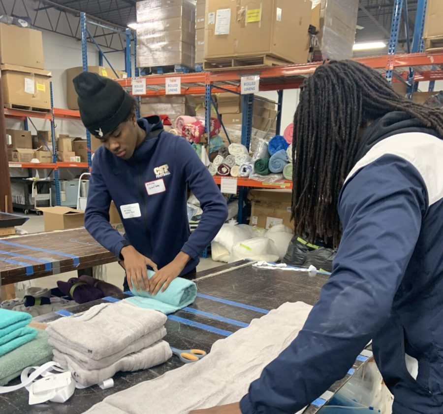CSP students involved in making towels for community