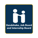 Handshake, job board and internship board button