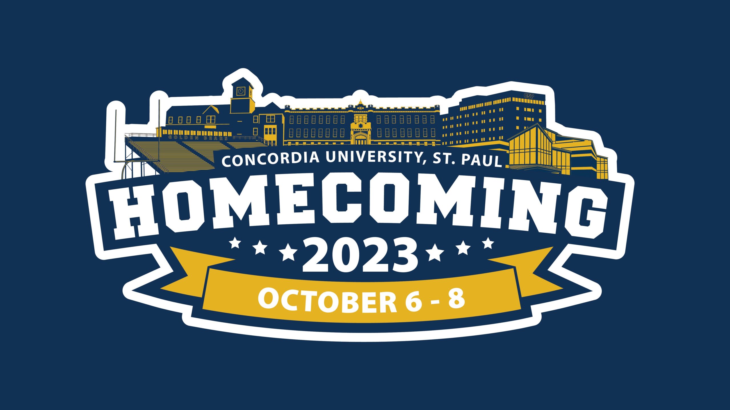 Stylized Homecoming 2023 logo of CSP campus
