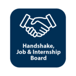 Handshake, job, and internship board button