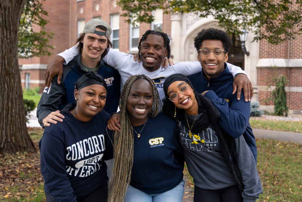 A group of CSP students on campus