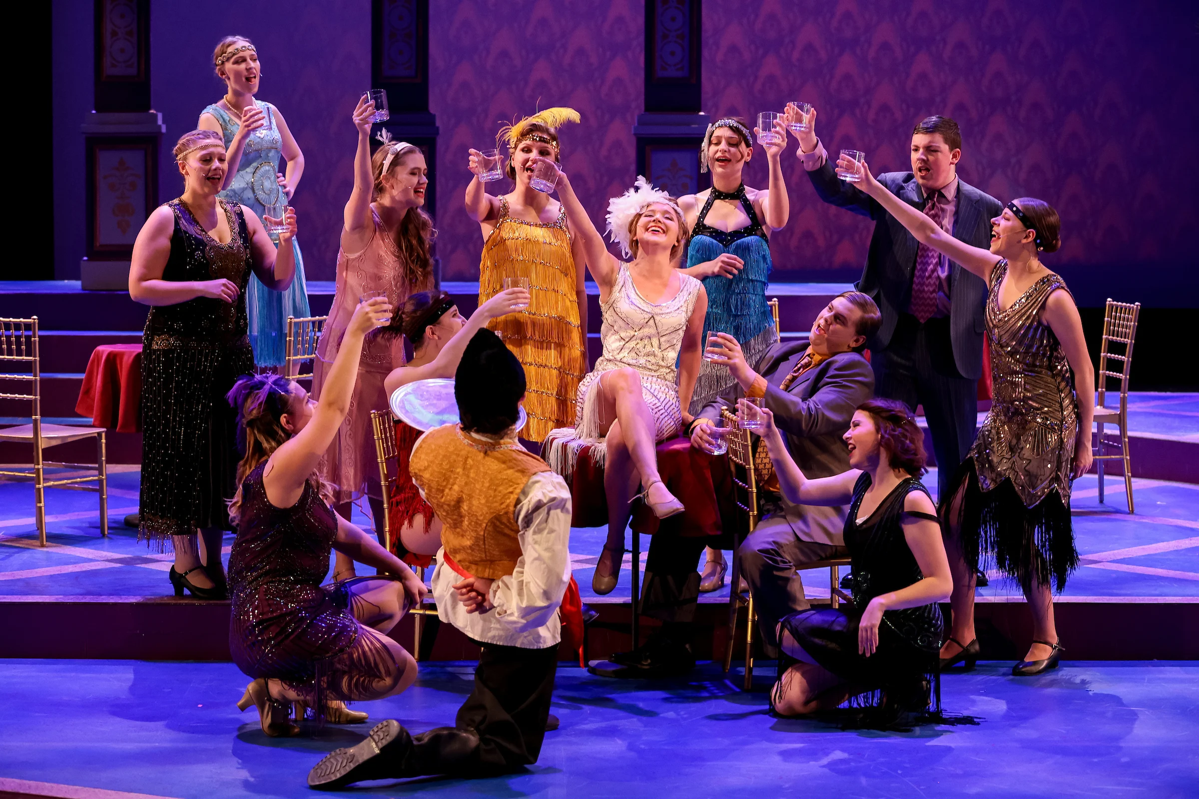 Students performing a stage version of the play "Anastasia". 